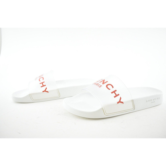 Givenchy Paris White Red PVC Clear Logo Slide Pool Sandal Flip Flop Flat 44 11 main image 6